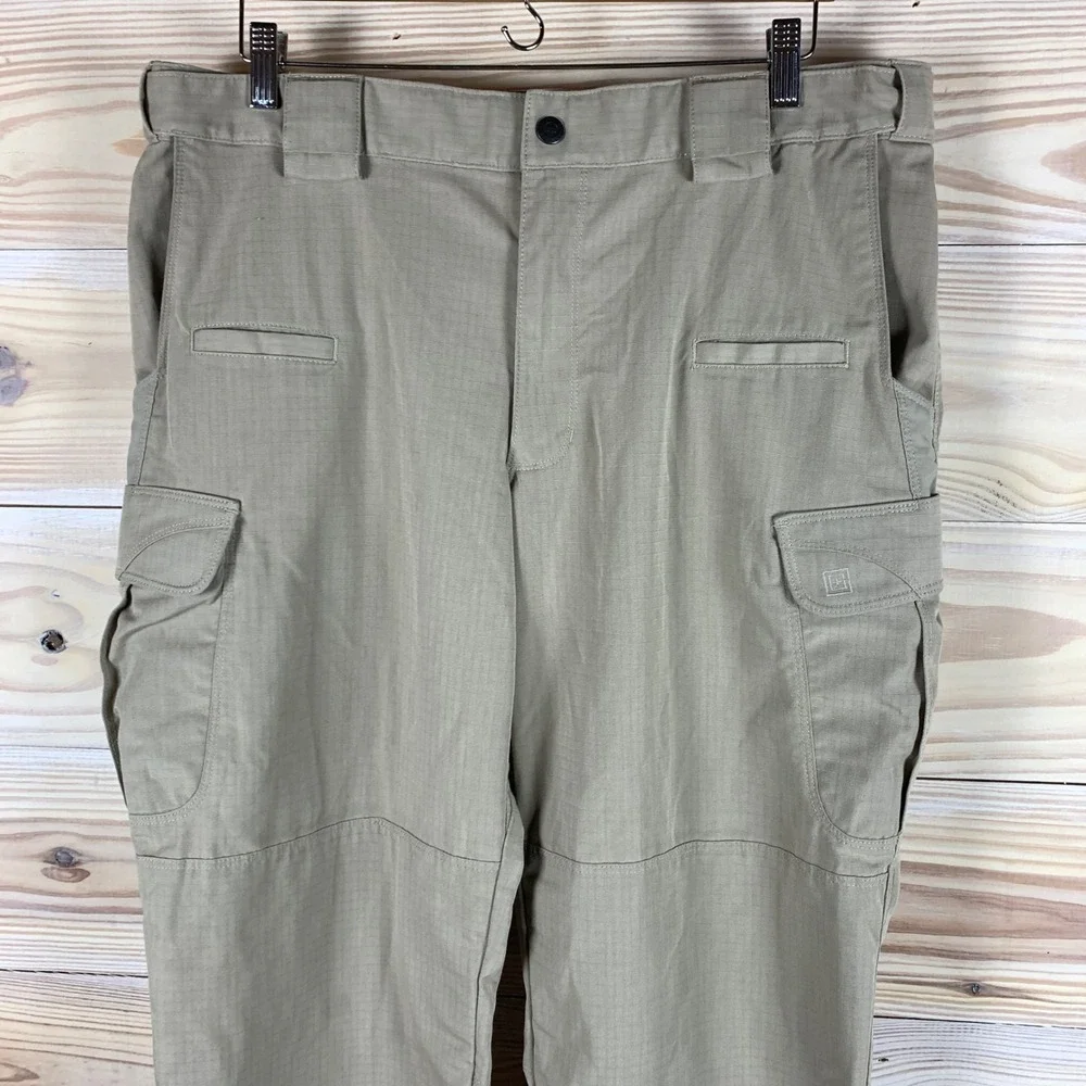 5.11 Tactical Series Cargo Pants Mens 36x32 Tan‎ Ripstop Multi-Pocket Workwear
